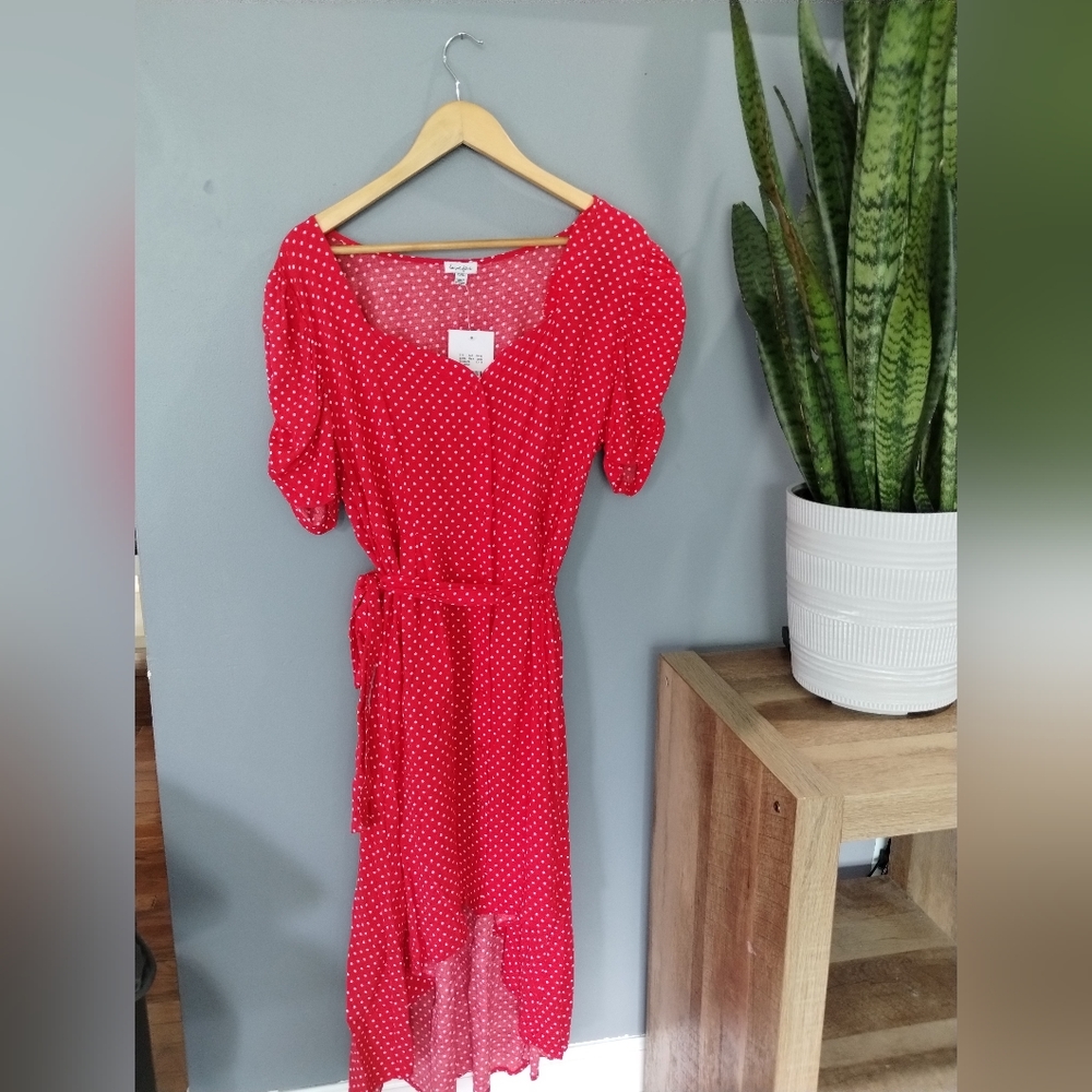 Brand new with tags red and white polka dot dress